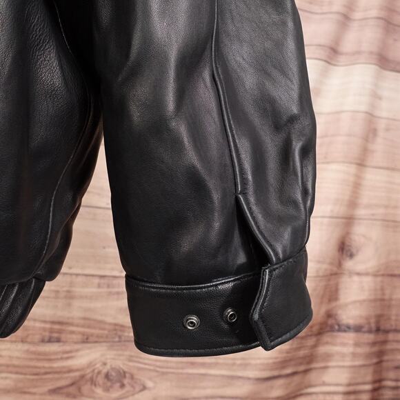 Roundtree & Yorke Leather Jacket Mens 2XT Black Lambskin Full Zip Bomber Tall - Picture 6 of 12